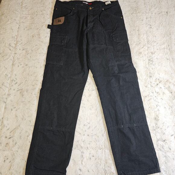 Wrangler Riggs Workwear Black Cargo Work Pants 38x36 - Picture 3 of 9